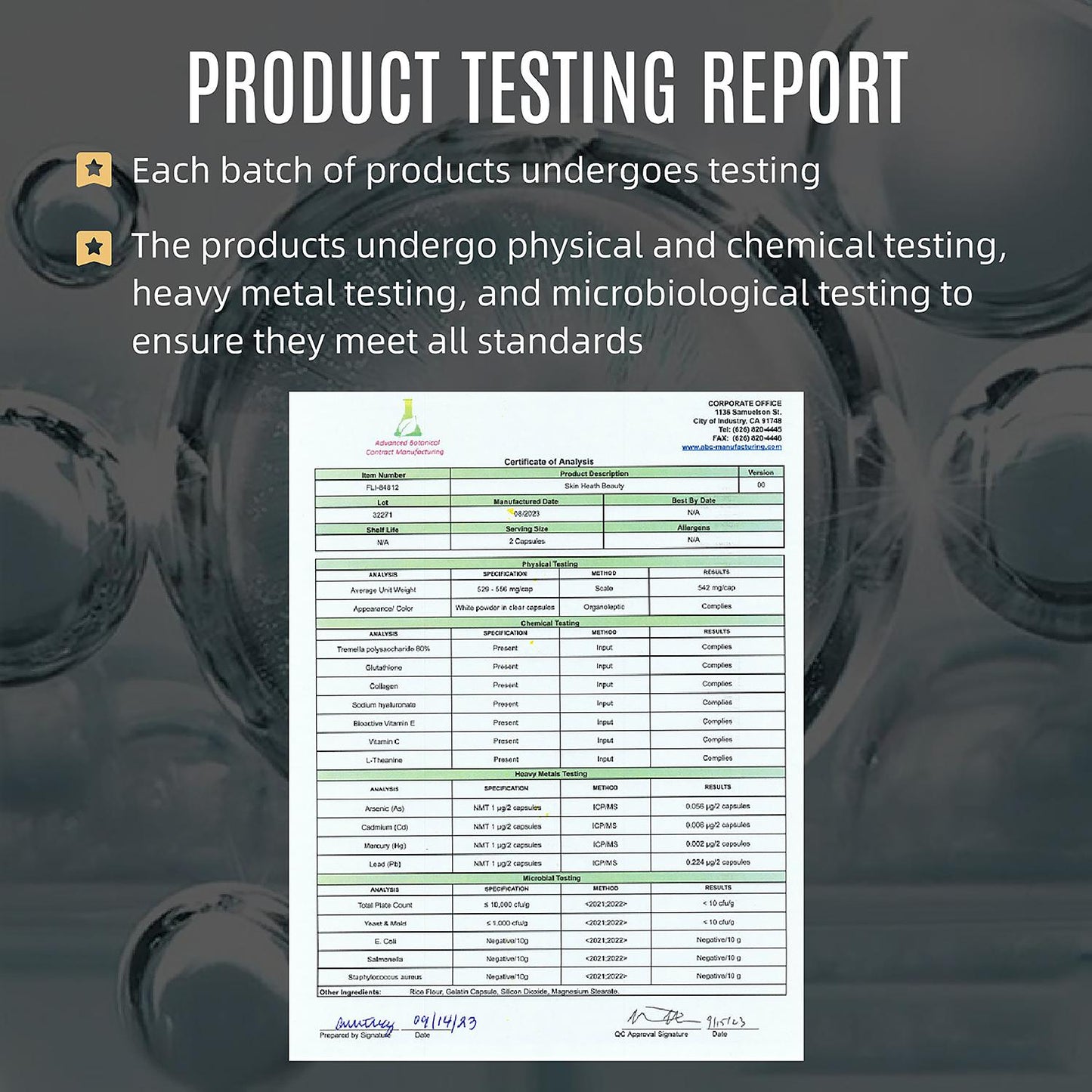 Flynew Skin Health | Sodium Hyaluronate, Glutathione, L-Theanine, Multi Collagen Peptides, Tremella Polysaccharides, Vitamin E, Vitamin C | Made in USA | 60 Capsules Dietary Supplement Fitness Edible