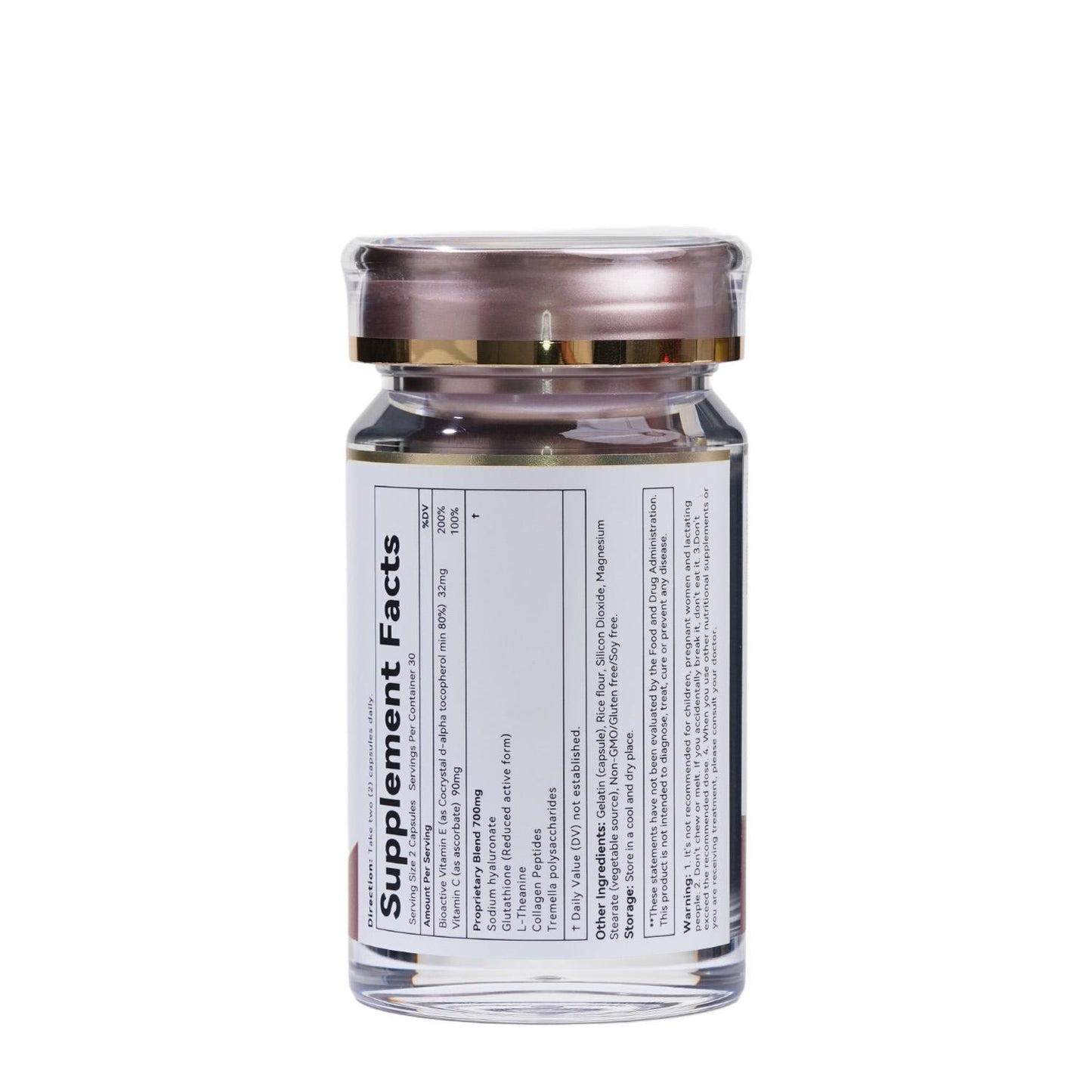 Flynew Skin Health | Sodium Hyaluronate, Glutathione, L-Theanine, Multi Collagen Peptides, Tremella Polysaccharides, Vitamin E, Vitamin C | Made in USA | 60 Capsules Dietary Supplement Fitness Edible