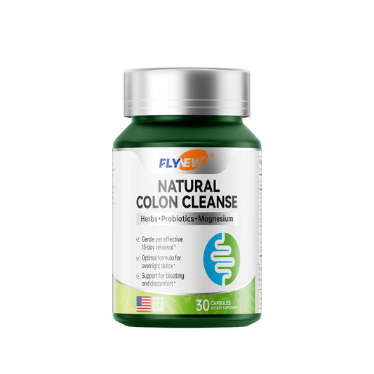 FLYNEW Colon Cleanse - Supports Gut Health & Regularity - Organic Ingredients - Relieves Occasional Constipation, Bloating & Gas - For Women & Men - 30ct each bottle