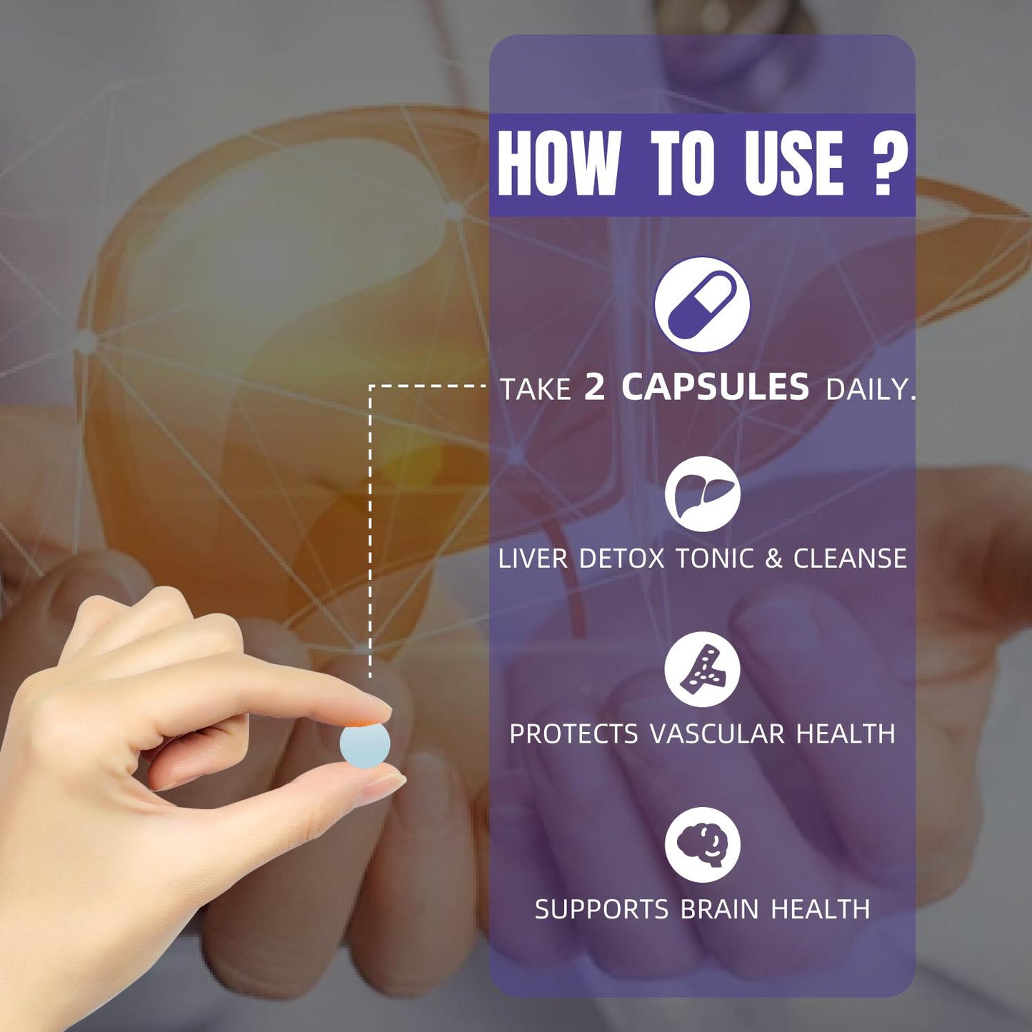 Flynew Liver Health | Alpha-GPC , L-Theanine, NADH, PQQ | Made in USA | 60 Tablets Dietary Supplement Healthcare