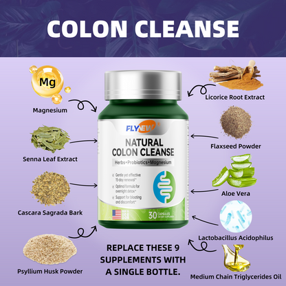 FLYNEW Colon Cleanse - Supports Gut Health & Regularity - Organic Ingredients - Relieves Occasional Constipation, Bloating & Gas