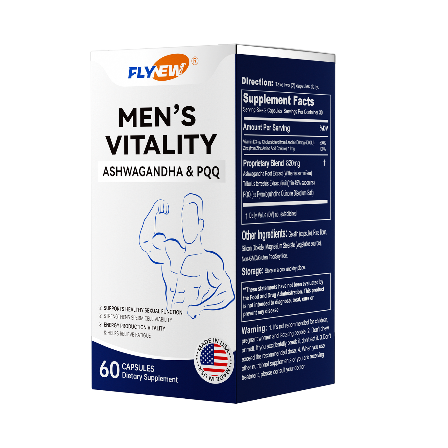 Men's Vitality Supplement, Energy Booster for Men, Male Health Support 丨60 Capsules