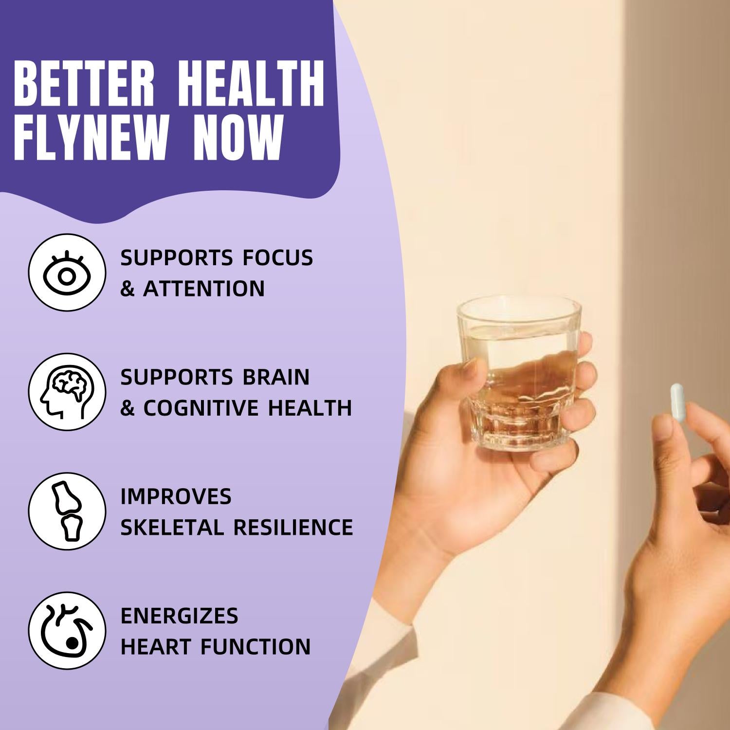 3 Bottles of Flynew 21 All-in-One Support Vitamins & Minerals with Highly Potent Herbal Ingredients | Made in USA | 60 Capsules Dietary Supplement