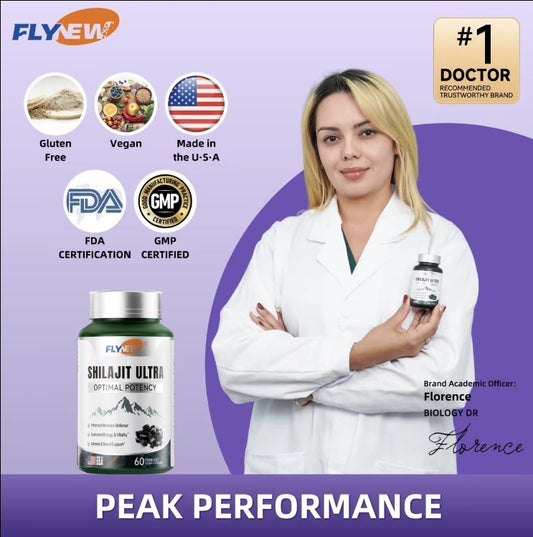 FLYNEW Shilajit Ultra | Pure Himalayan Resin | 85+ Trace Minerals | Energy Booster, Cognitive & Immune Support | Extra Strength & High Potency