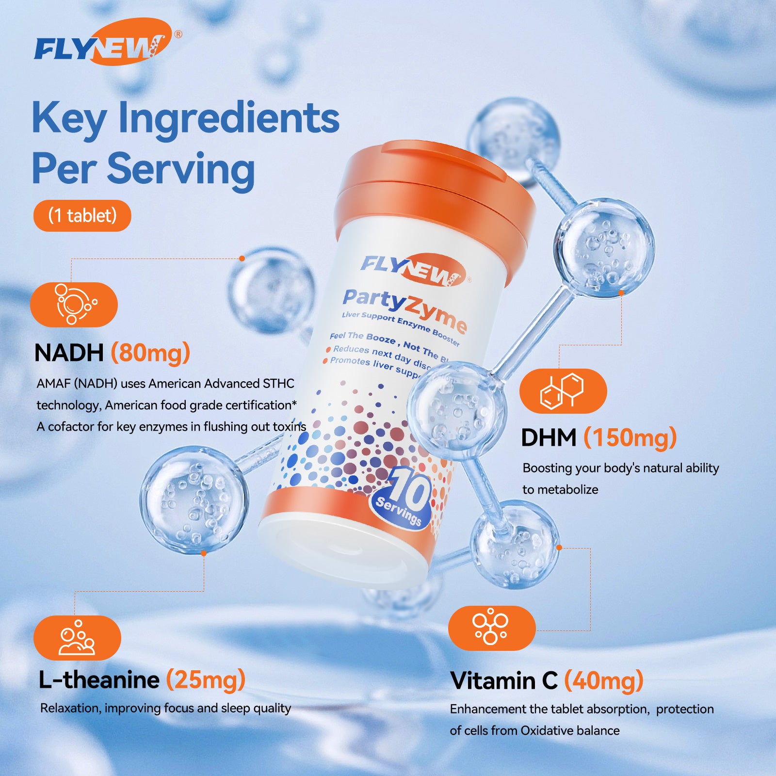 FlyNew PartyZyme® Liver Support Enzyme Booster